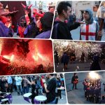 collage Correfoc diables Sant Jordi 2018