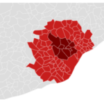 Mapa municipis afectats Pesta Porcina Africana