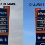 Augment preu gasolina, benzinera, combustible